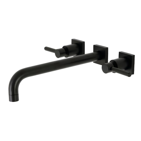 Kingston Brass KS6050DL Wall Mount Tub Faucet, Matte Black KS6050DL
